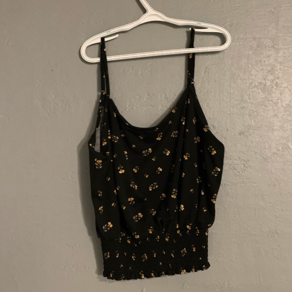 cute black floral tank